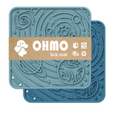 OHMO Lick Mat two-pack in dark and light blue for enrichment and varied pets