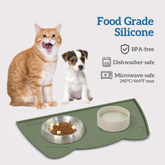 OHMO pet-placemat-easy-clean shows camouflage green surface for quick wipe-down.