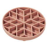 OHMO slow feeder dog bowl diamond coral top view, showing pacing design