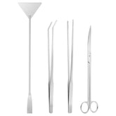 Ohtomber Aquascape Tools Kit top view with four long precision tools for aquarium care.