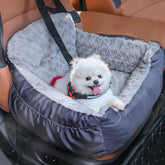 Oiilores dog car seat with clip-on safety leash keeps pets secure during travel.