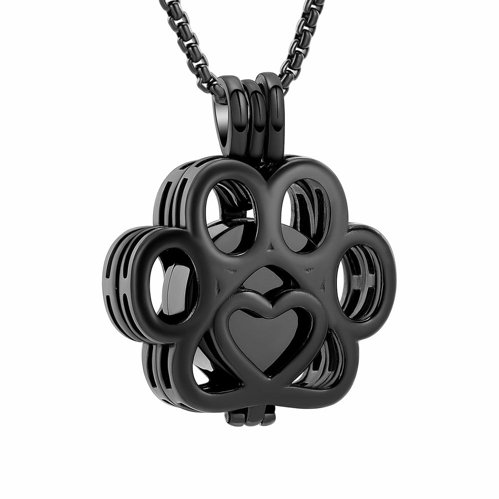 Oinsi pet cremation jewelry full black front view memorial pendant for ashes
