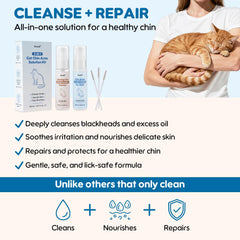 Oivolii Cat Chin Care Kit soft brush enables precise cleaning of the chin's tight spots.
