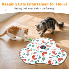 Oiyeefo interactive cat toy feather-chime action, for chase play.