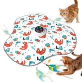 Oiyeefo interactive cat toy front view white, promotes engaging indoor play.