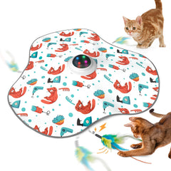 Oiyeefo interactive cat toy front view white, promotes engaging indoor play.