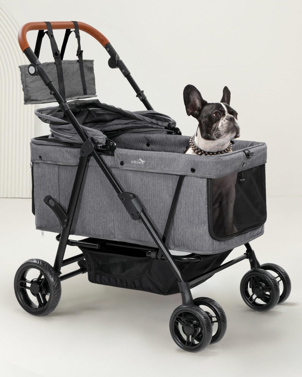 ojcme dog stroller large-capacity frame provides stable support for big and multiple dogs.