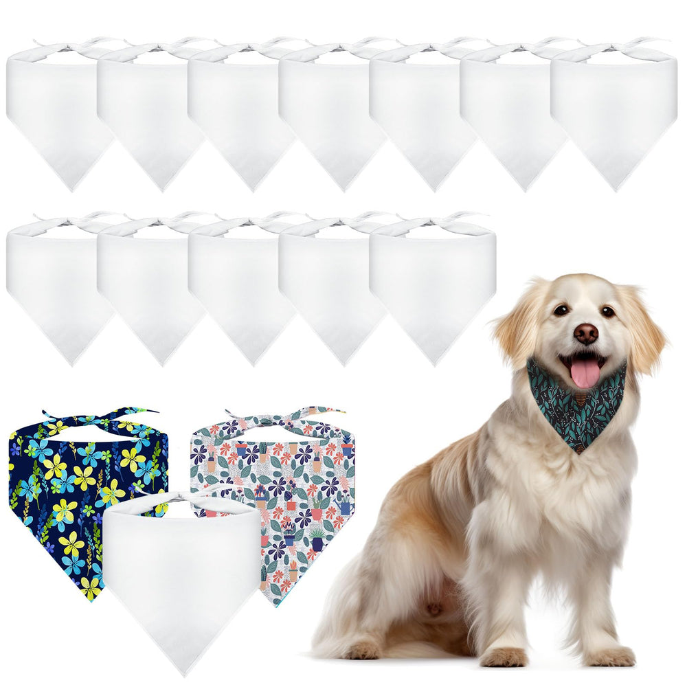 OKBA sublimation dog bandana 15pc flatlay ready for personalized prints