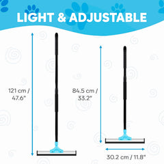 OKKÖBI Carpet Rake stainless steel handle provides durable daily use.