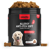 OKKÖBI dog allergy chews beef bottle pour for easy daily dosing