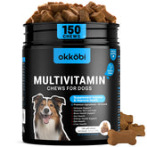 OKKÖBI dog vitamins all-in-one bottle front view for comprehensive immune and joint support.