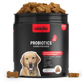 OKKÖBI Probioticos para perros, gomitas en bote, apoyo digestivo suave.