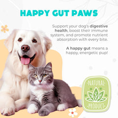 OKKÖBI Probioticos para perros, gomitas sabor res, apoyo intestinal.