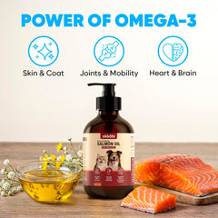 OKKÖBI Salmon Oil pour demonstrates easy dosing for pets