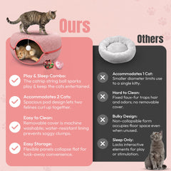 Okoco Cat Tunnel Bed donut bed interior creates snug nap spot