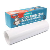OKPOPLY door protector clear shows invisibility while guarding doors from dog scratching.