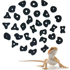 Okueejur 8-shape rock holds display showing versatile reptile climbing wall for enrichment.