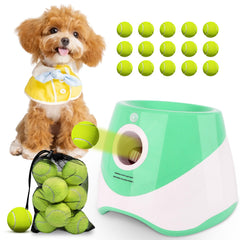 OLenyer automatic ball launcher front view enables easy interactive fetch for small dogs.