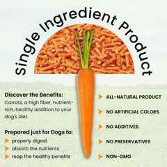Olewo Original Carrots for Dogs close-up texture emphasizes fiber for regular gut function