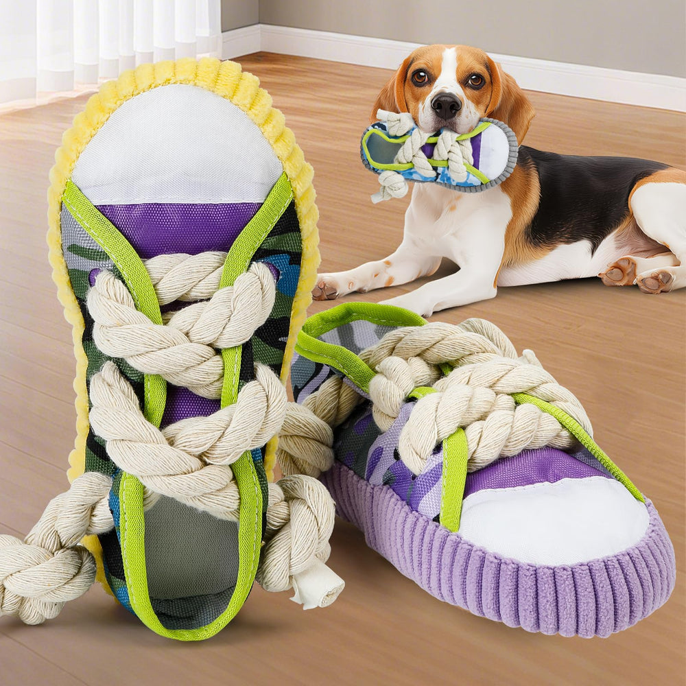 OLHHZX dog squeaky toy sneaker design for fetch and chew