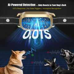 Oliry bark collar LCD screen displays mode and battery at a glance.