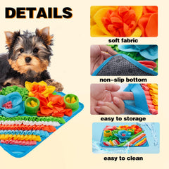 Oliumt Snuffle Mat dog-sniffing-treats image highlights treat discovery and cognitive play.