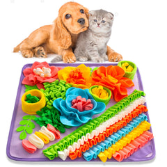Oliumt Snuffle Mat for dogs side view promotes slow feeding and mental engagement.