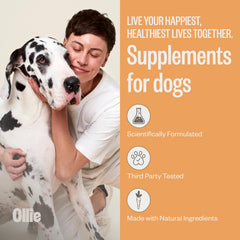Ollie dog paw close-up suggesting easy daily use in routine.