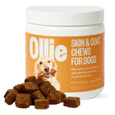 Ollie Skin & Coat Supplement bottle promotes a healthier coat.