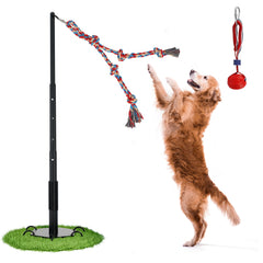 The Olpchee base plate anchors the tug toy for stable outdoor play sessions