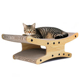 Olurrsia reversible cat scratcher bed front view, spacious surface for lounging and scratching.