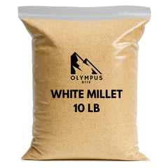 Olympus Myco White Proso Millet Seed bag—premium USA bird feed.