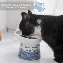 OMAYKEY microwave-safe dishwasher-safe cat bowls in stylish color prints
