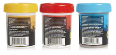 Omega One Betta Combo salmon flakes close-up highlights appetizing texture and color.