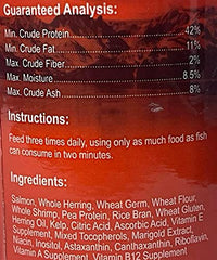 Omega One Color Mini Pellets pellet detail shows sinking formula for bottom-feeding fish