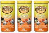 Omega One goldfish pellets three-pack jars front view supporting balanced diet