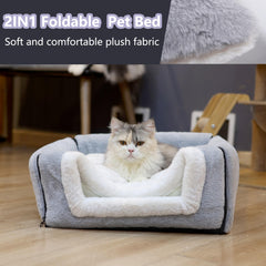 OMIVIER cat bed anti-slip-bottom keeps the bed in place for stress-free naps.