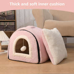 OMIVIER cat bed detachable cushion eases cleaning and maintains loft over time.