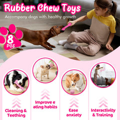 Omivine puppy teething toy molar-bumps-pink helps massage gums while teething.