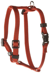 OmniPet Kwik Klip adjustable red harness for small dogs, quick-release for easy fitting.