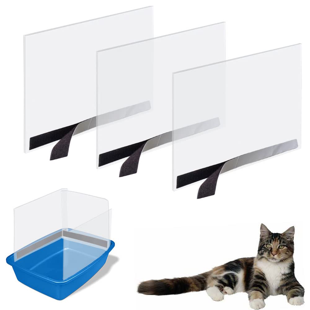 Oncpcare high-side pee shield inside litter box reduces splash and wall mess