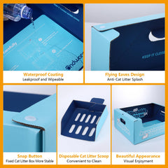 Ondware foldable litter box for easy storage and quick setup.