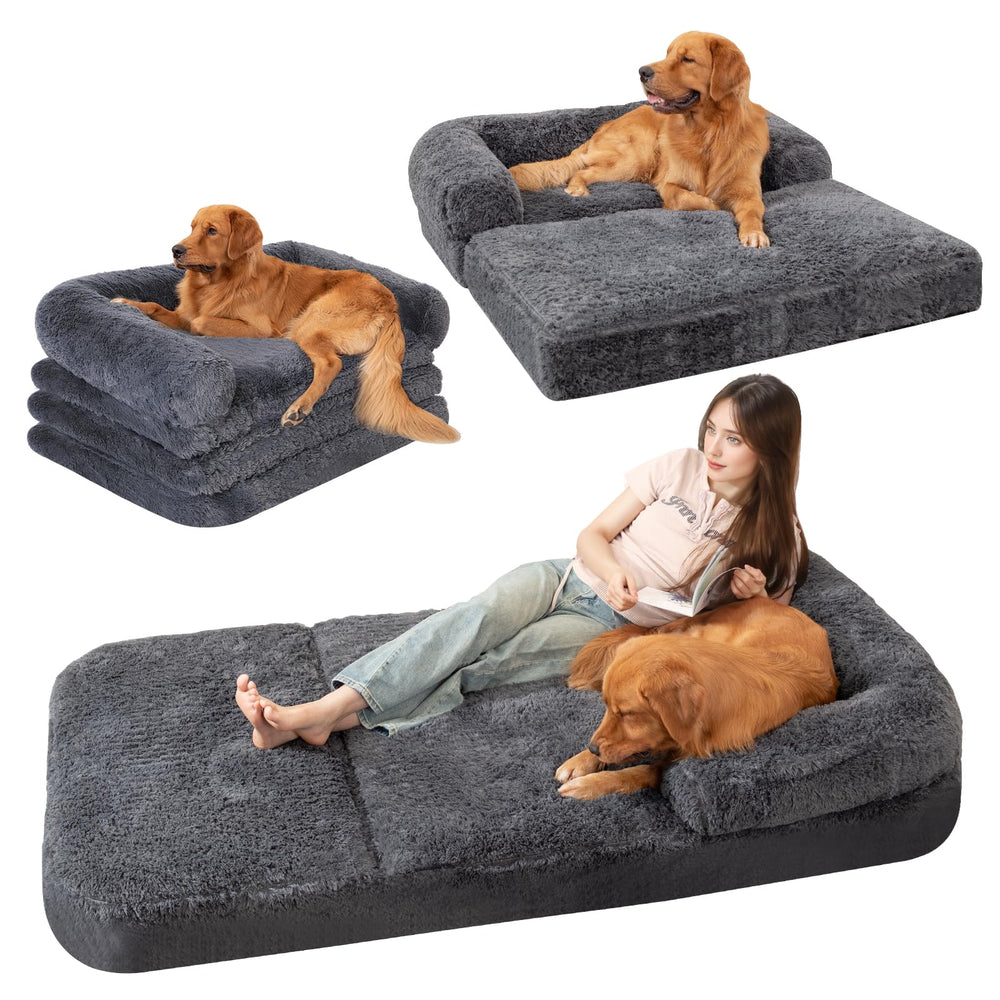 ondware Foldable Human Dog Sofa Bed with side pocket for convenient lounging and storage