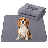 Ondware washable pee pad grey front view shows 24x18 inch size protecting floors