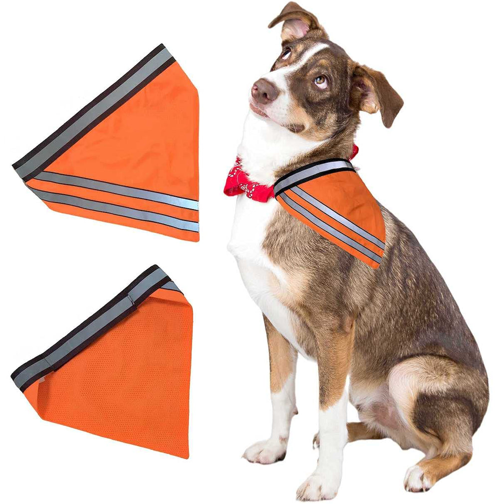 1 one enjoy Reflective Bandana front view boosts visibility for day and night walks.