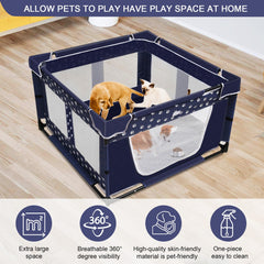 OneBird Puppy Playpen dimensions highlight large 43.3x43.3 inches.