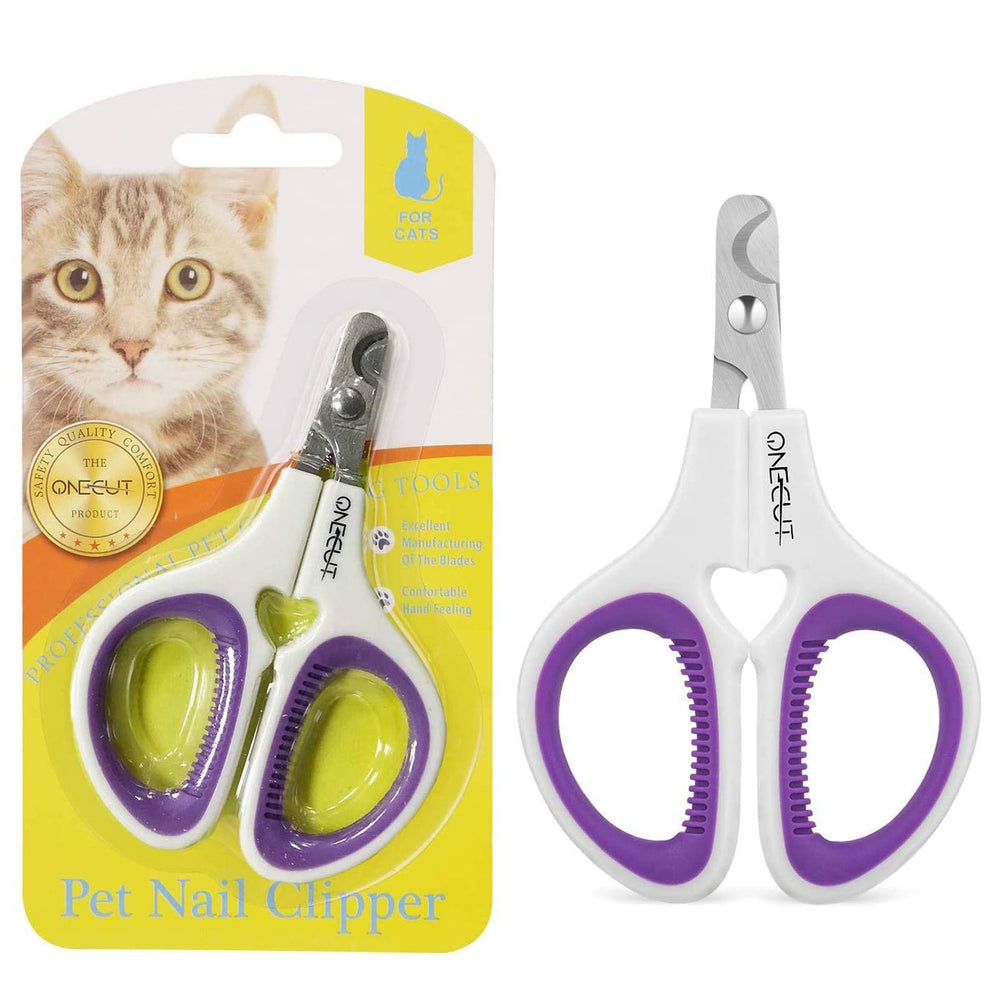 OneCut Pet Nail Clippers purple side view for precise trimming on small pets.