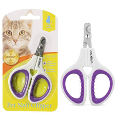 OneCut Pet Nail Clippers purple side view for precise trimming on small pets.