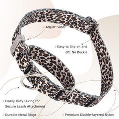 ONEFOJOJO martingale collar for walks and training with controlled cinch.