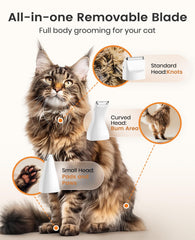 oneisall cat grooming kit ceramic blades provide precise, painless trimming for paws and fur